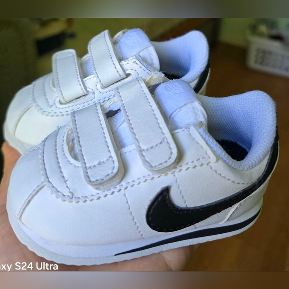 Nike Cortez Basic SL White Leather Toddler Kids Double Straps, Sz 4C - Picture 1 of 8